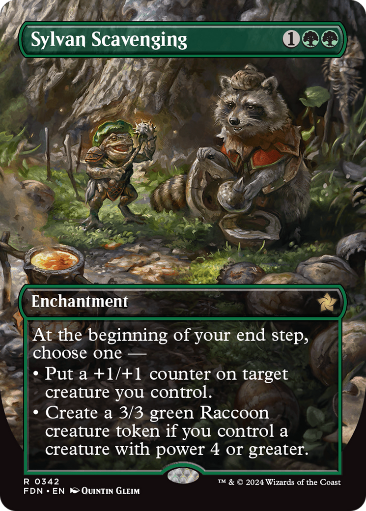 Sylvan Scavenging (Borderless) (FDN-342)  - Foundations: (enchantment)