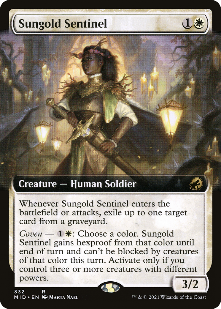 Sungold Sentinel (Extended Art) (MID-332) - Innistrad: Midnight Hunt: (Extended Art) Foil