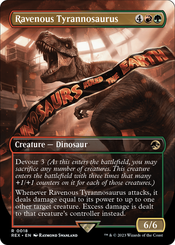 Ravenous Tyrannosaurus (Borderless) (REX-018)  Foil - Jurassic World Collection
