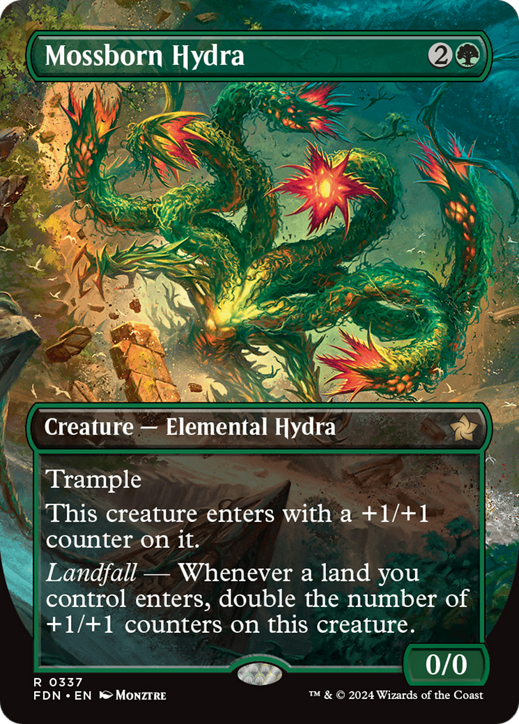 Mossborn Hydra (Borderless) (FDN-337)  Foil - Foundations