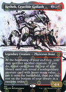 Kethek, Crucible Goliath (Showcase) (Step-and-Compleat Foil) (ONE-465)  Foil - Phyrexia: All Will Be One: (Showcase) (Borderless)