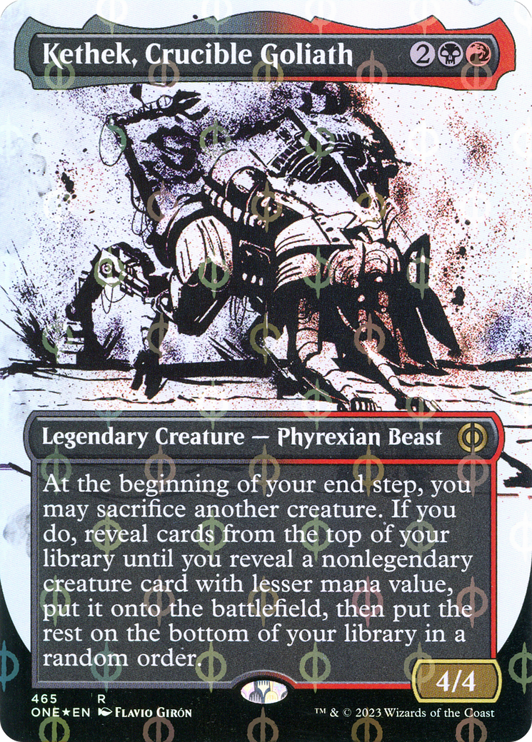 Kethek, Crucible Goliath (Showcase) (Step-and-Compleat Foil) (ONE-465)  Foil - Phyrexia: All Will Be One: (Showcase) (Borderless)