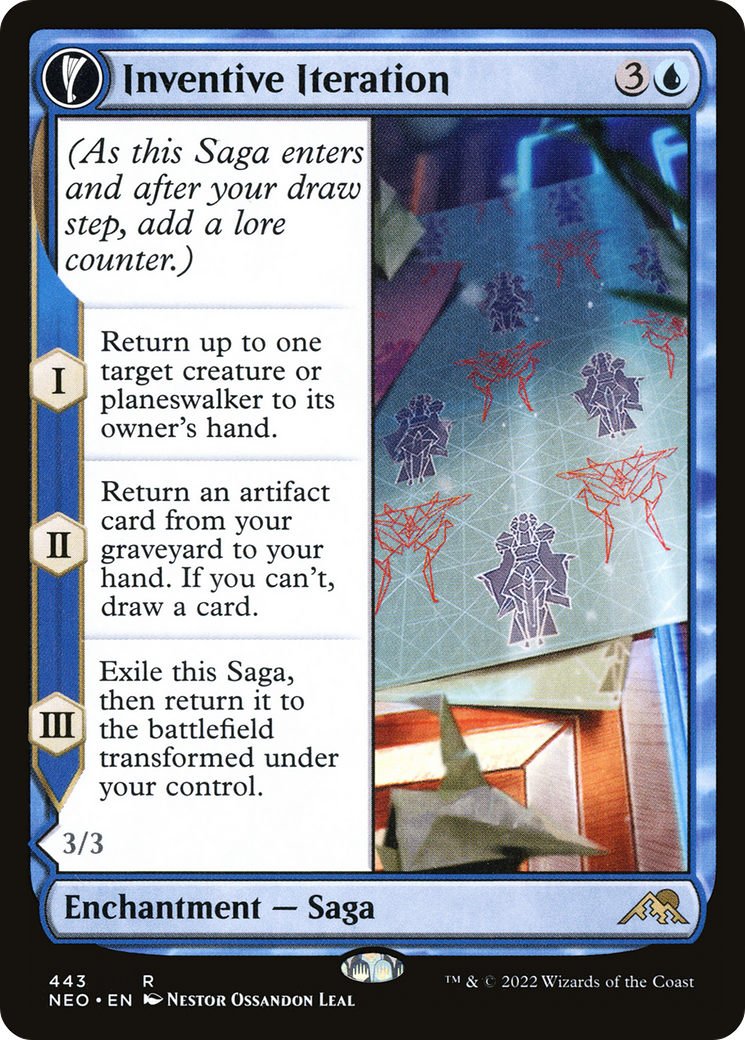 Inventive Iteration (Extended Art) (NEO-443) - Kamigawa: Neon Dynasty: (Extended Art, fandfc, enchantment) Foil