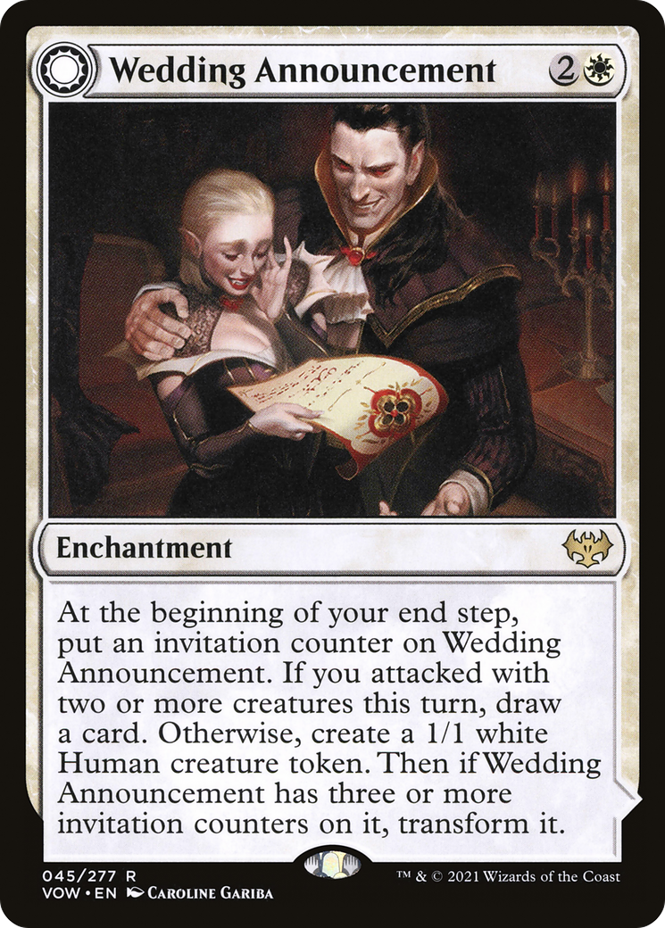 Wedding Announcement (VOW-045)  Foil - Innistrad: Crimson Vow: (Double Faced Transform)