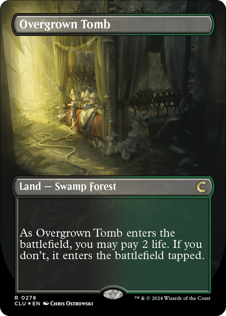 Overgrown Tomb (Borderless) (CLU-278)  Foil - Ravnica: Clue Edition