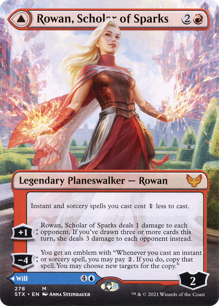 Rowan, Scholar of Sparks (Borderless) (STX-278)  Foil - Strixhaven: School of Mages