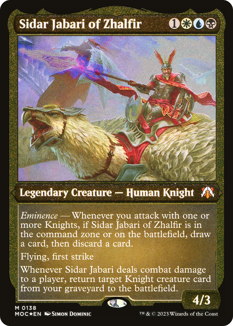Sidar Jabari of Zhalfir (MOC-138)  Etched Foil - March of the Machine Commander