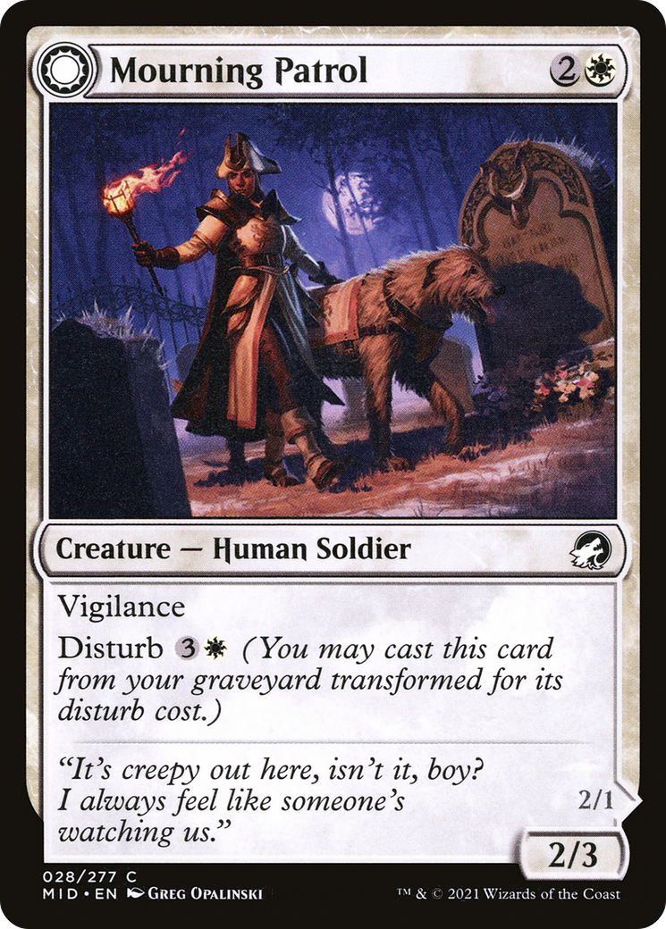 Mourning Patrol (MID-028)  - Innistrad: Midnight Hunt: (Double Faced Transform)
