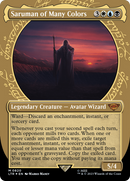 Saruman of Many Colors (Showcase) (Surge Foil) (LTR-820)  Foil - The Lord of the Rings: Tales of Middle-earth: (Showcase) (Borderless)