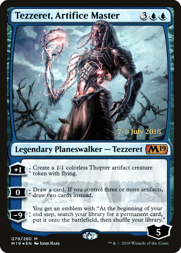 Tezzeret, Artifice Master (PRE-79S) - Core Set 2019 Promos Foil