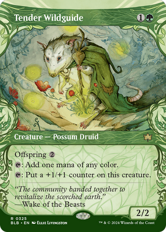Tender Wildguide (Showcase) (BLB-325) - Bloomburrow: (Showcase) (Borderless) Foil