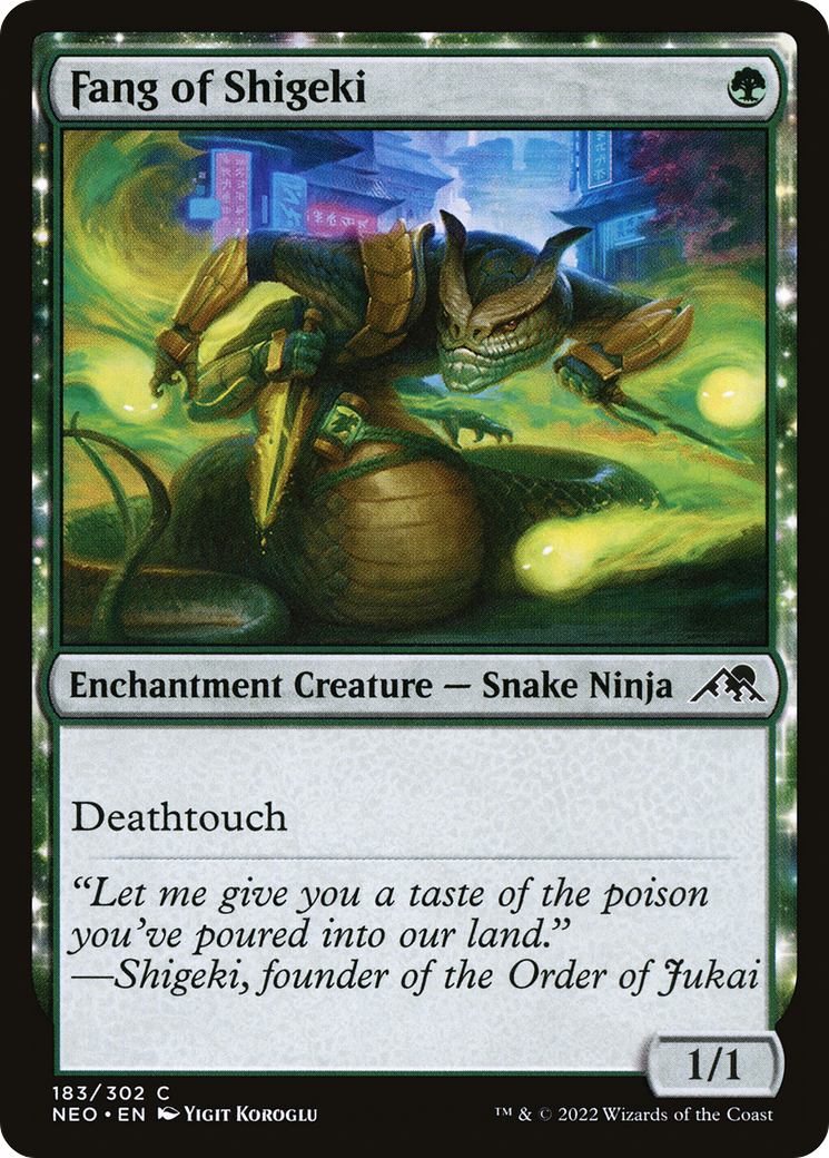 Fang of Shigeki (NEO-183)  - Kamigawa: Neon Dynasty: (enchantment)