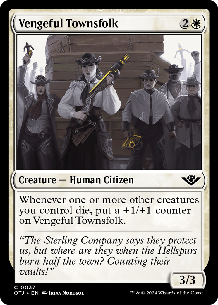 Vengeful Townsfolk (OTJ-037)  - Outlaws of Thunder Junction