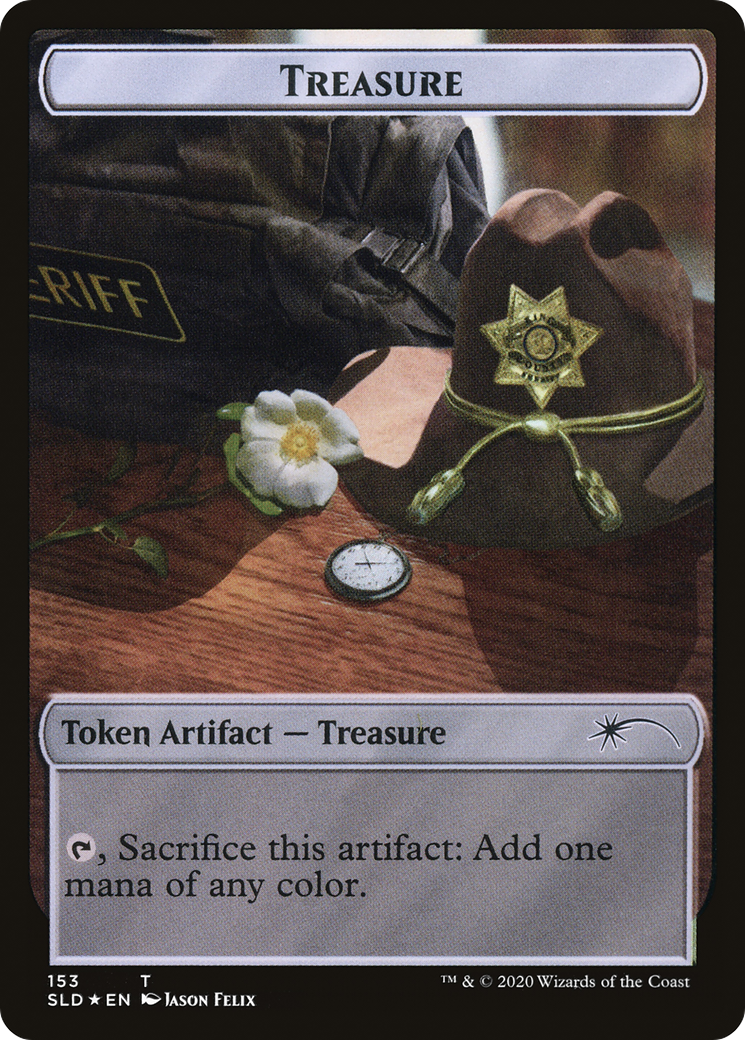 Treasure // Walker (Bicycle Girl) Double-sided Token (SLD-153 // 148)  Foil - Secret Lair Drop