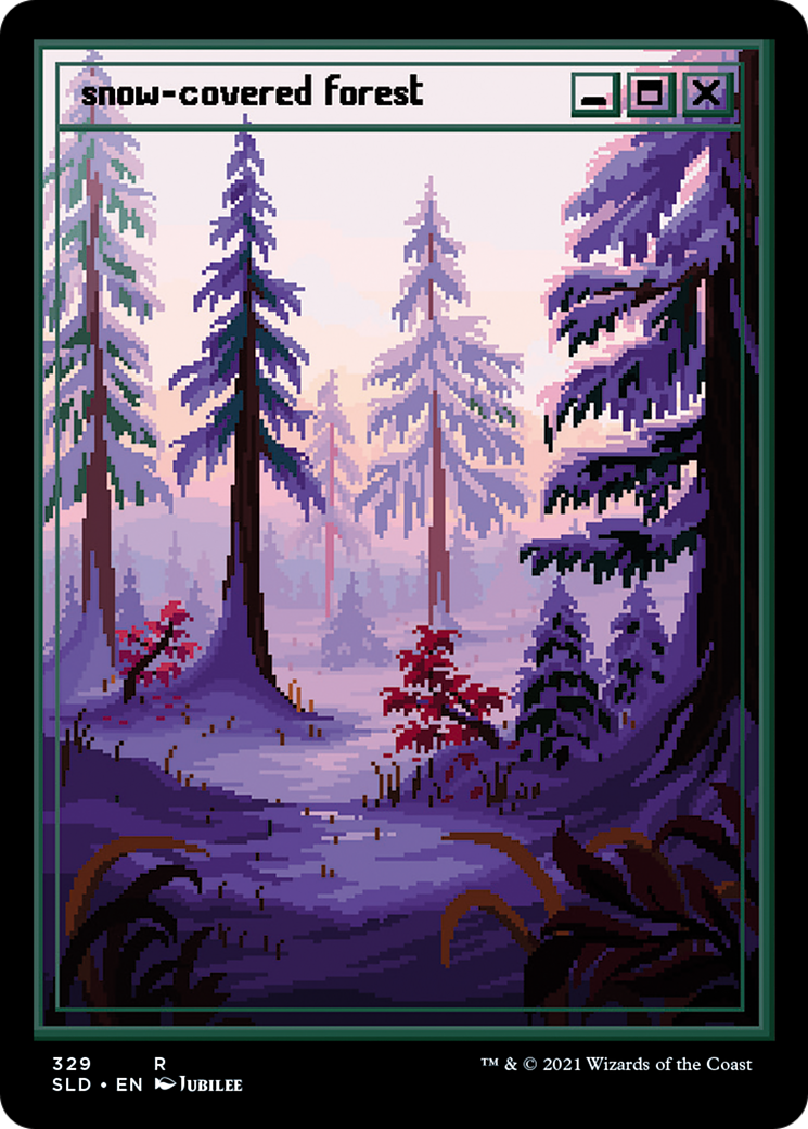 Snow-Covered Forest (PixelSnowLands.jpg) (SLD-329)  Foil - Secret Lair Drop