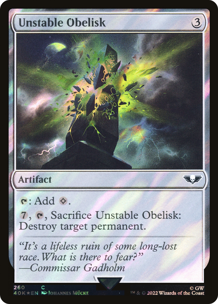 Unstable Obelisk (Surge Foil) [Universes Beyond: Warhammer 40,000]