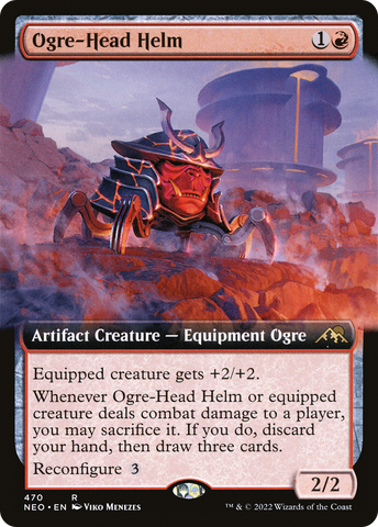 Ogre-Head Helm (Extended Art) (NEO-470)  - Kamigawa: Neon Dynasty: (Extended Art)