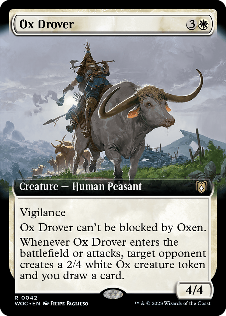Ox Drover (Extended Art) (WOC-042)  - Wilds of Eldraine Commander: (Extended Art)