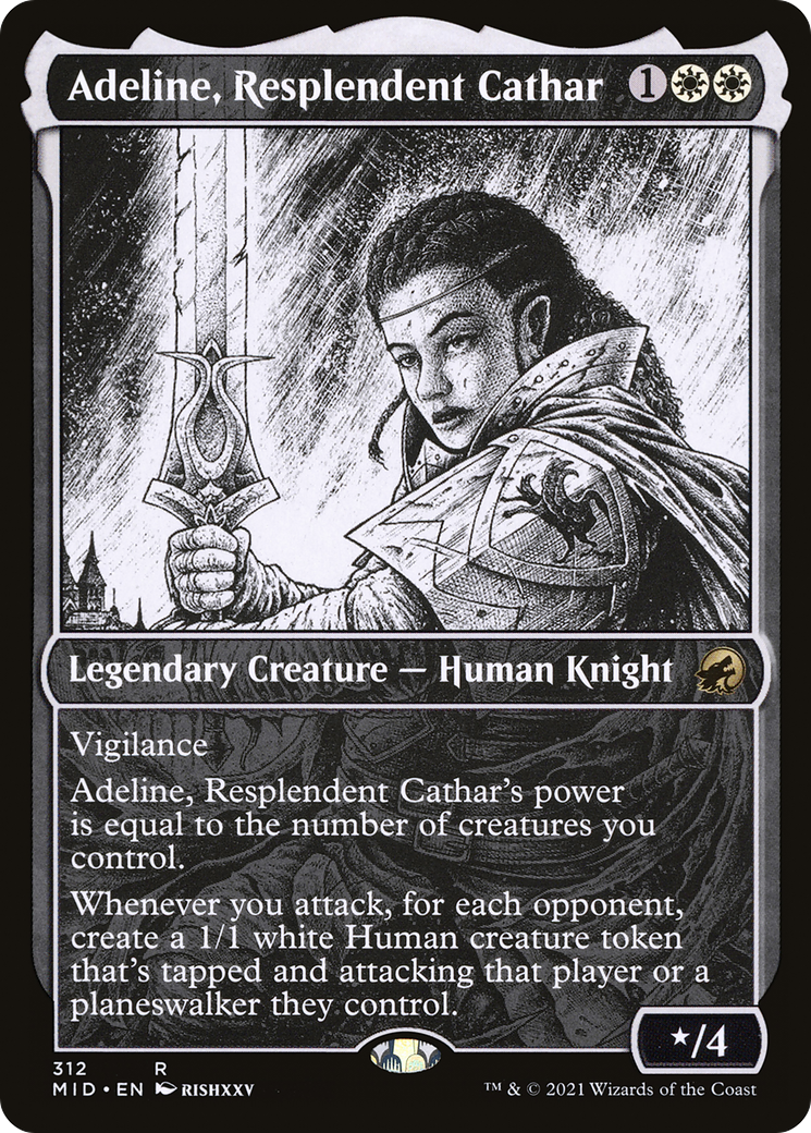 Adeline, Resplendent Cathar (Showcase) (MID-312)  Foil - Innistrad: Midnight Hunt: (Showcase)