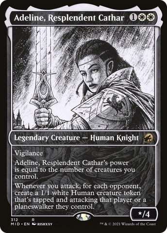 Adeline, Resplendent Cathar (Showcase) (MID-312)  Foil - Innistrad: Midnight Hunt: (Showcase)