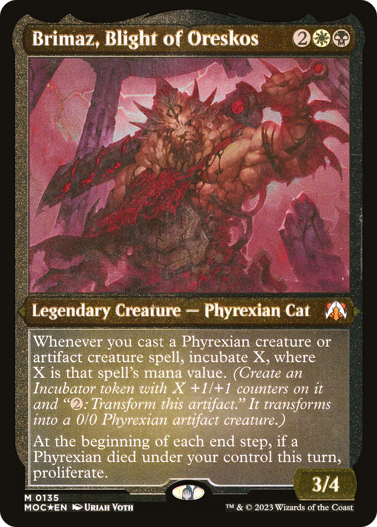 Brimaz, Blight of Oreskos (MOC-135)  Etched Foil - March of the Machine Commander