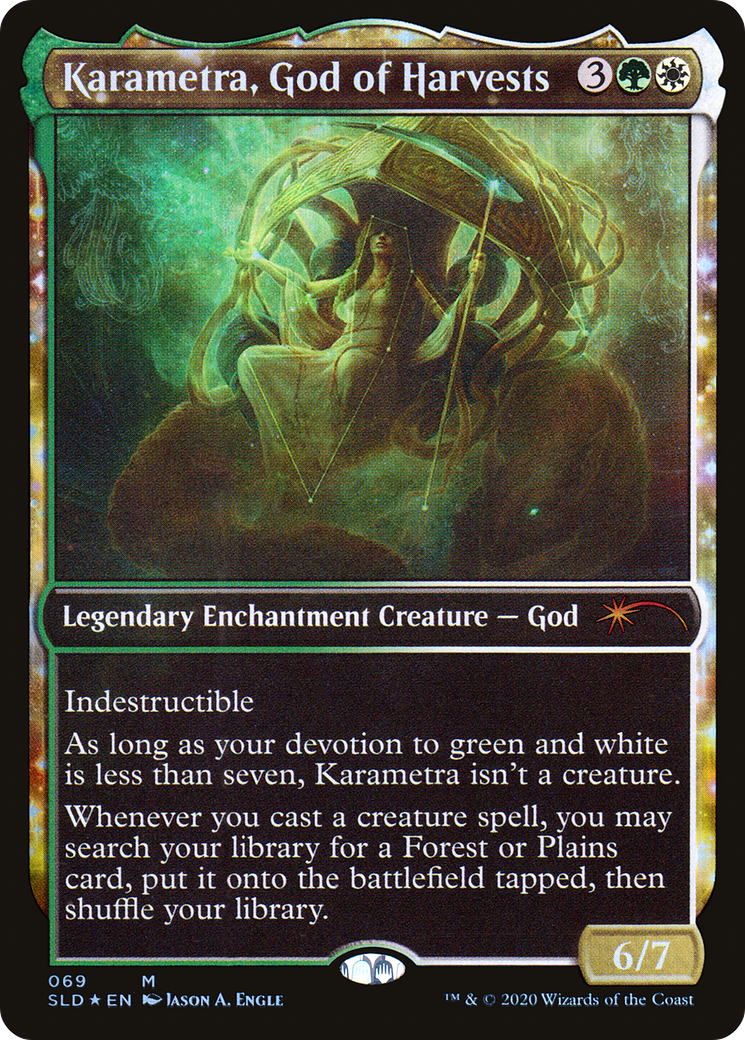 Karametra, God of Harvests (SLD-069)  Foil - Secret Lair Drop: (enchantment, Showcase)