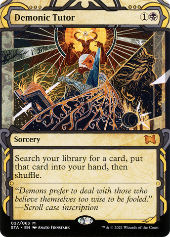 Demonic Tutor (STA-027)  - Strixhaven Mystical Archive: (Showcase) (Borderless)