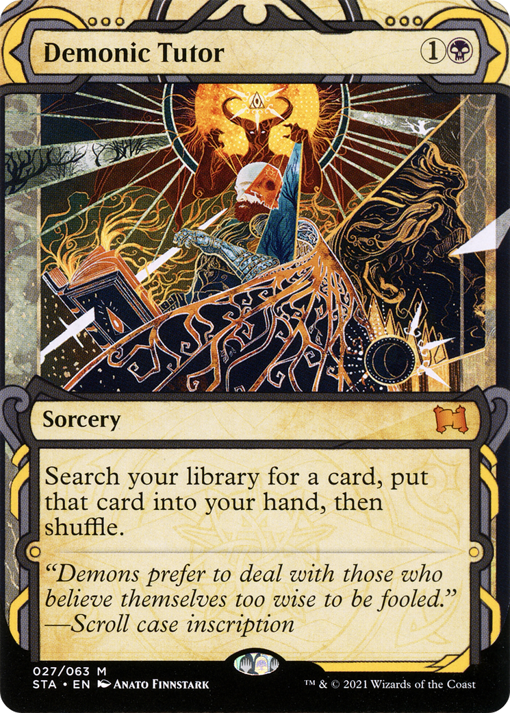 Demonic Tutor (STA-027)  - Strixhaven Mystical Archive: (Showcase) (Borderless)