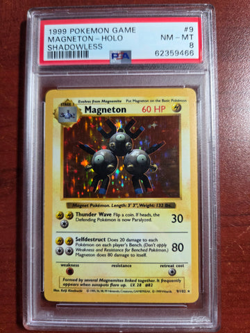 Pokemon Magneton Shadowless Holo (9/102) [Base Set Unlimited] PSA 9