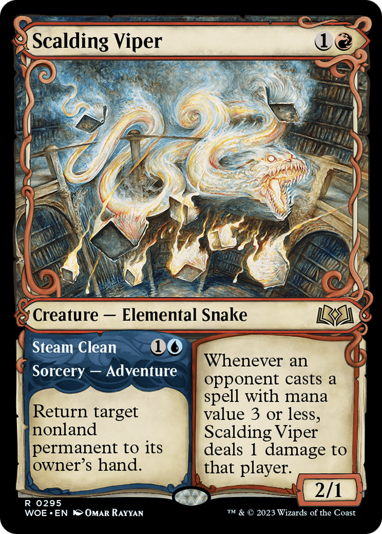 Scalding Viper (Showcase) (WOE-295)  - Wilds of Eldraine: (Showcase)