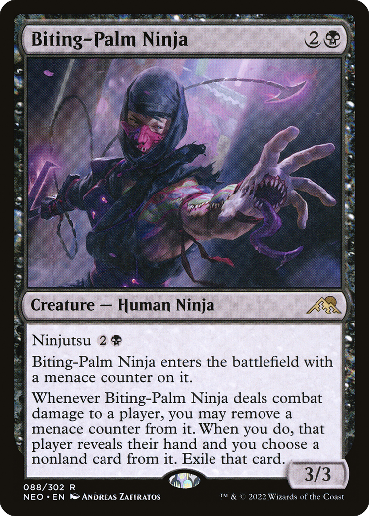 Biting-Palm Ninja (NEO-088)  Foil - Kamigawa: Neon Dynasty
