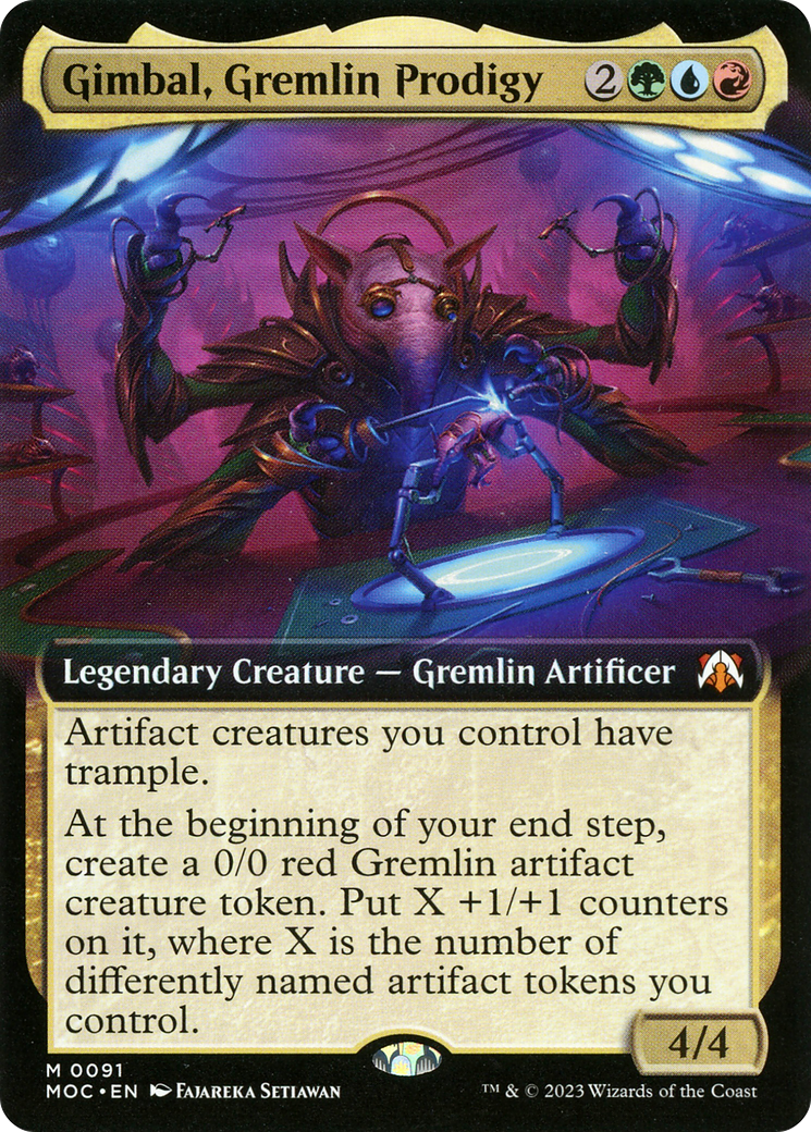 Gimbal, Gremlin Prodigy (Extended Art) (MOC-091)  Foil - March of the Machine Commander: (Extended Art)