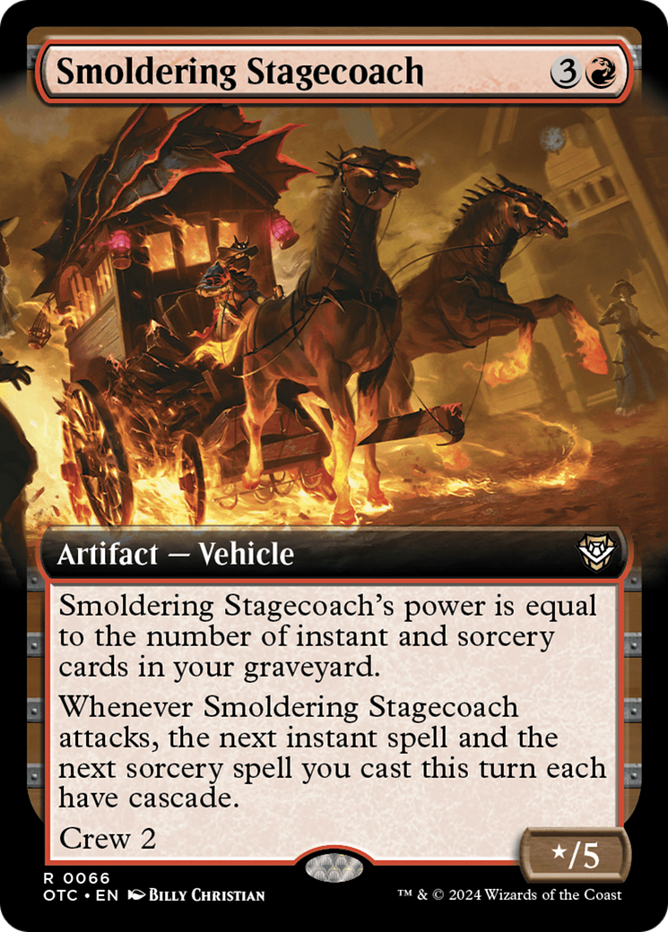 Smoldering Stagecoach (Extended Art) (OTC-066)  - Outlaws of Thunder Junction Commander: (Extended Art)