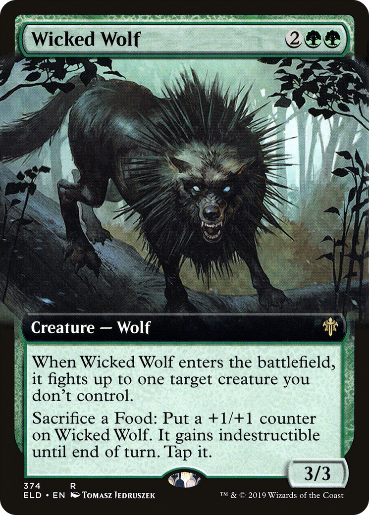 Wicked Wolf (Extended Art) (ELD-374)  Foil - Throne of Eldraine: (Extended Art)