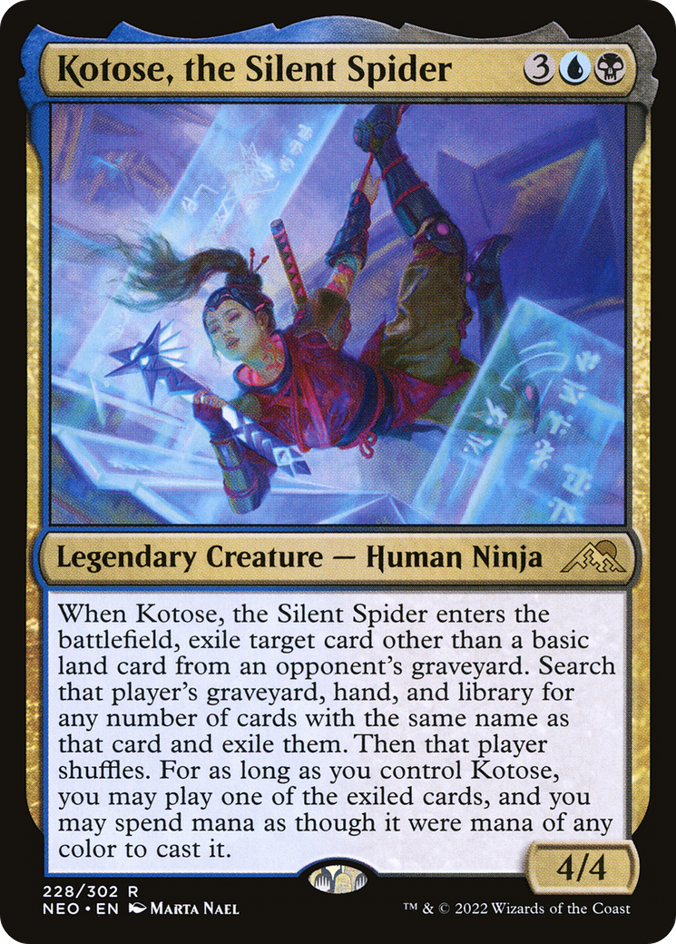 Kotose, the Silent Spider (NEO-228)  Foil - Kamigawa: Neon Dynasty