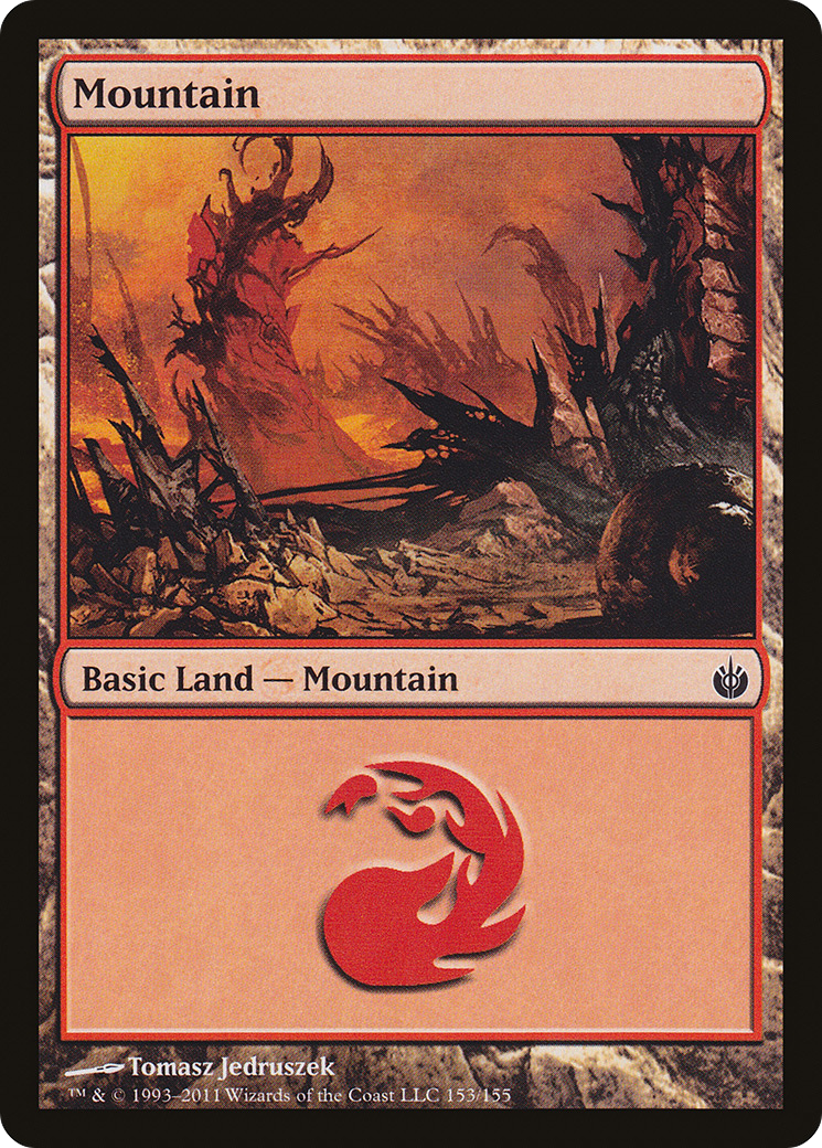Mountain (153) (MBS-153)  Foil - Mirrodin Besieged