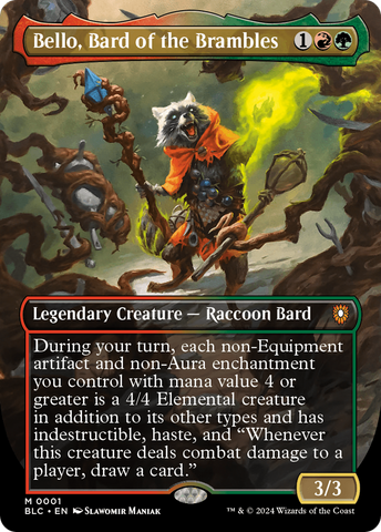 Bello, Bard of the Brambles (Borderless) (BLC-001)  Foil - Bloomburrow Commander