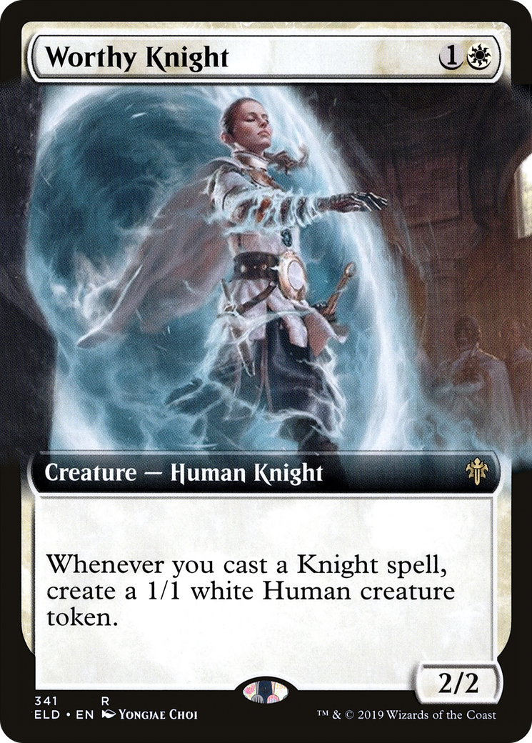 Worthy Knight (Extended Art) (ELD-341)  Foil - Throne of Eldraine: (Extended Art)