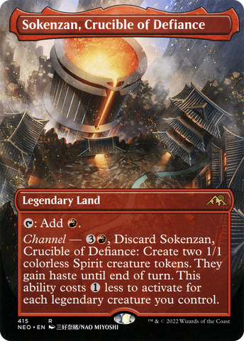 Sokenzan, Crucible of Defiance (Borderless) (NEO-415)  Foil - Kamigawa: Neon Dynasty