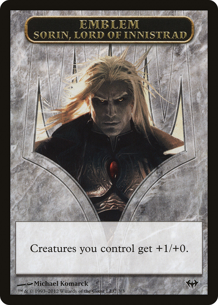Emblem - Sorin, Lord of Innistrad (DKA-003) - Dark Ascension Tokens