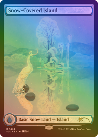 Snow-Covered Island (1474) (Rainbow Foil) (SLD-1474)  Foil - Secret Lair Drop: (Full Art)