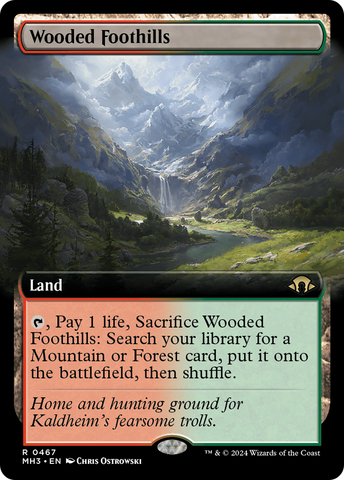 Wooded Foothills (Extended Art) (MH3-467)  Foil - Modern Horizons 3: (Extended Art)