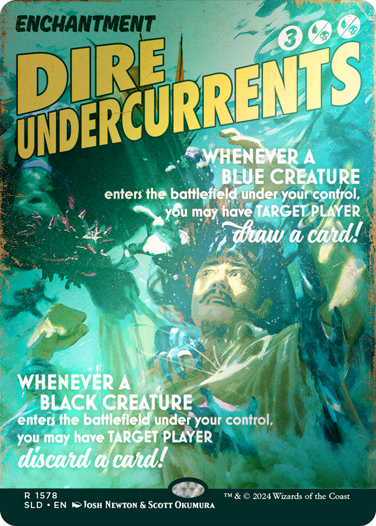 Dire Undercurrents (Rainbow Foil) (SLD-1578★) - Secret Lair Drop (Borderless) Foil