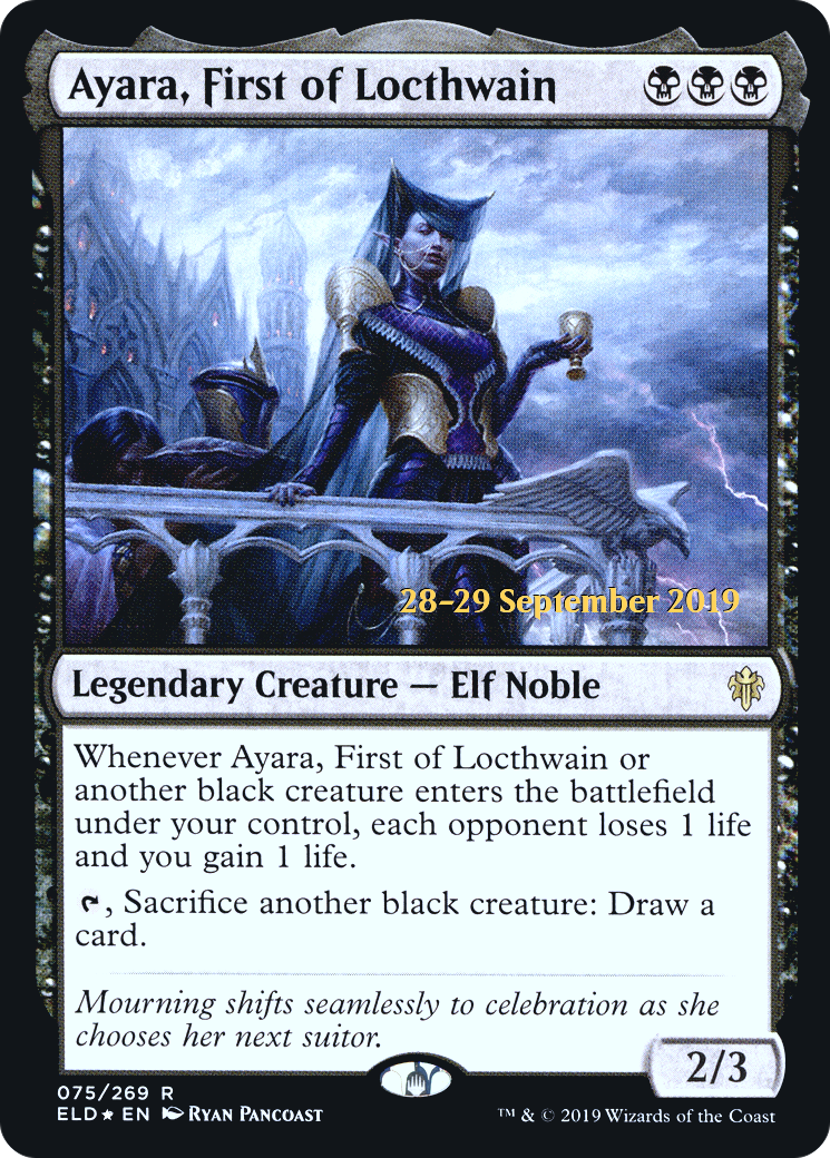 Ayara, First of Locthwain (PRE-075)  Foil - Throne of Eldraine Promos