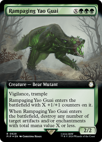 Rampaging Yao Guai (Extended Art) (Surge Foil) (PIP-929) - Fallout: (Extended Art) Foil