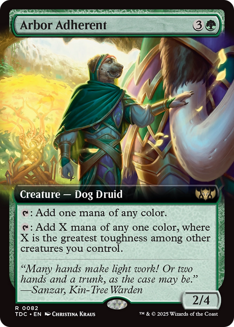 Arbor Adherent (Extended Art) (TDC-082)  - Commander: Tarkir: Dragonstorm: (Extended Art)