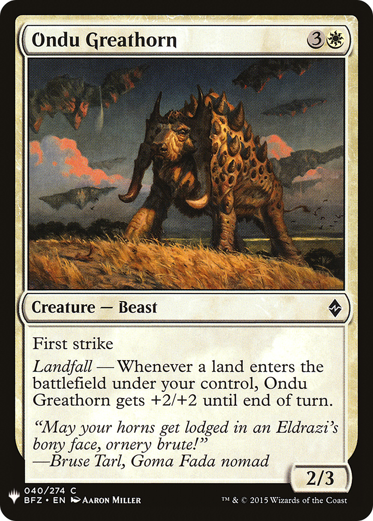 Ondu Greathorn (LIST-040)  - The List