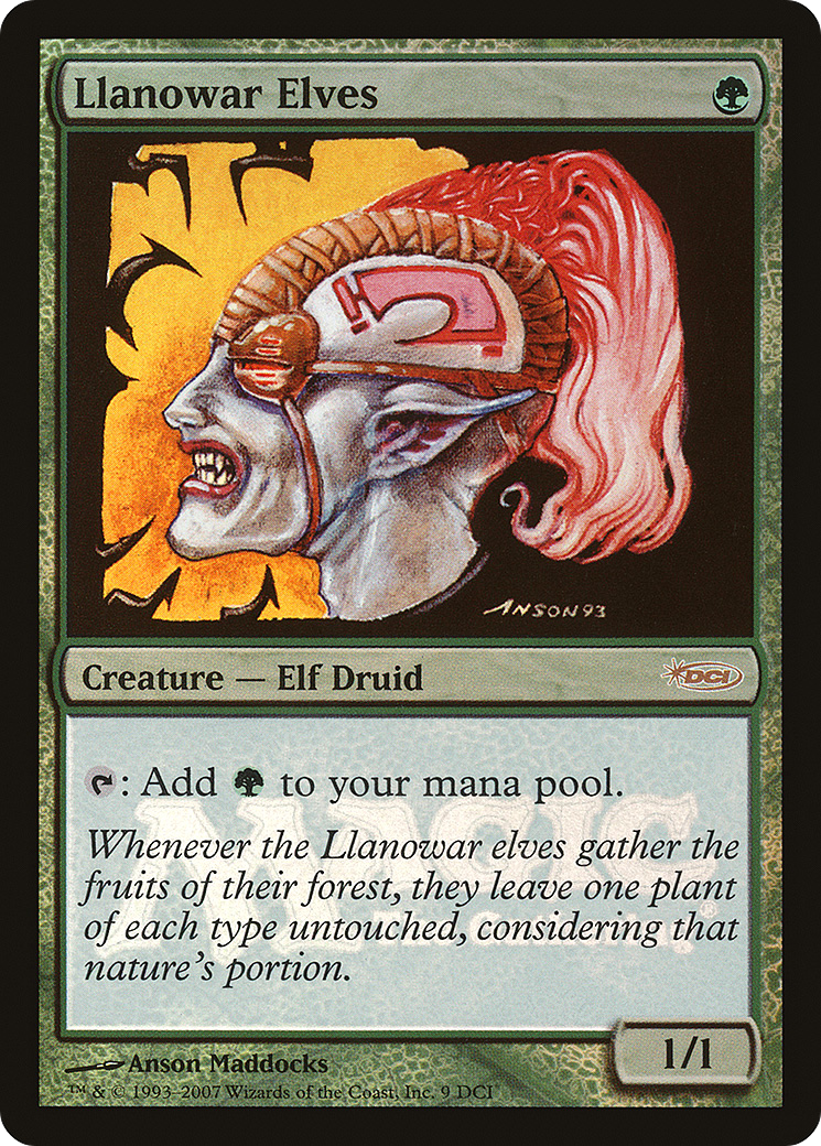 Llanowar Elves (WPN-009) - DCI Promos Foil