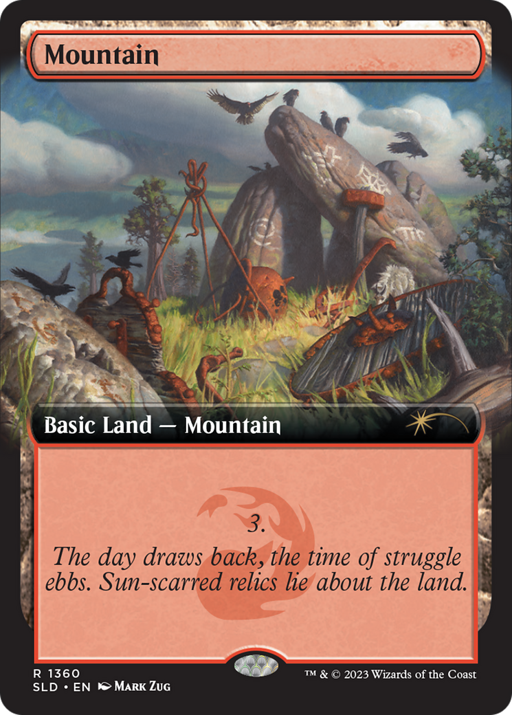 Mountain (1360) (SLD-1360)  Foil - Secret Lair Drop: (Extended Art)