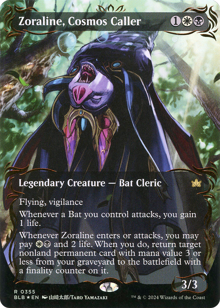Zoraline, Cosmos Caller (Borderless) (Raised Foil) (BLB-355)  Foil - Bloomburrow: (Showcase)